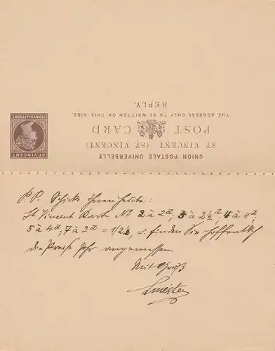 Saint-Vincent: post card 1909 to Dieburg/Germany