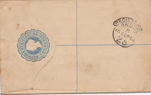 Bermudes: Registered letter 1902 to London