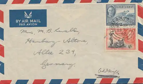 Gold Coast: 1950 Air Mail to Hambourg