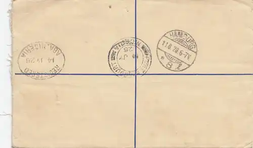 Nigeria: Registered letter Aba 1928 to Hambourg