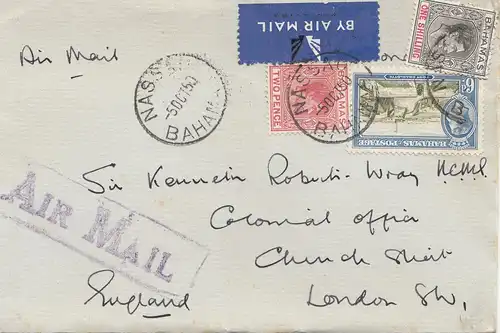 Bahamas: 1950 Air Mail Nassau to London