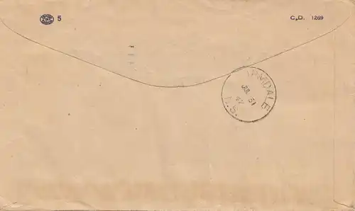 Canada: 1930: Telegram Moncton to Halifax, stamp Perfin