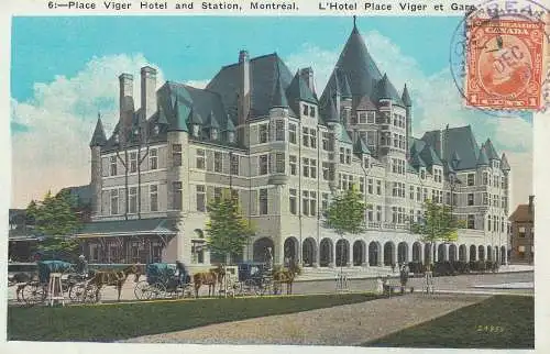 Canada: 1928: Post card Montreal - Viger Hotel to Germany