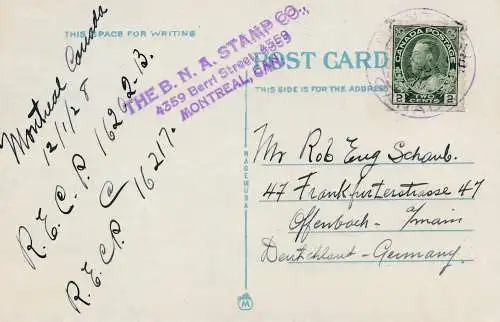 Canada: 1928: Post card Montreal - Viger Hotel to Germany