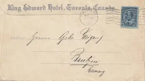 Canada: 1911: post card Fireproof Toronto to Bautzen/Germany