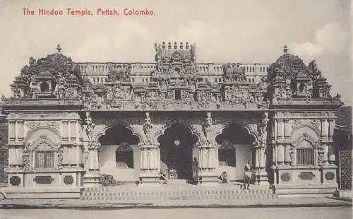Ceylan: 1911: post card Temple Hindoo to Paris, Embassade Allmande