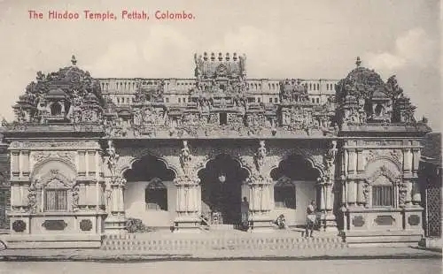 Ceylon: 1911: post card Temple Hindoo to Paris, Embassade Allmande