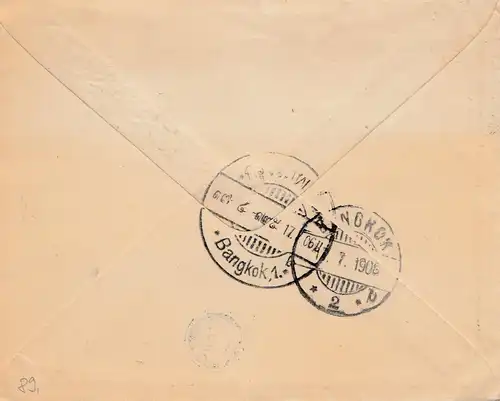 Ceylan: 1906: letter to Siam/Bankok