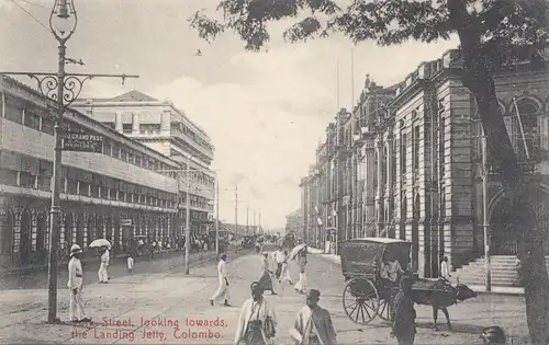 Ceylan: 1908: picture post card Colombo Pork Street to Bückleburg/Germany