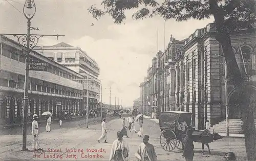 Ceylon: 1908: picture post card Colombo Pork Street to Bückleburg/Germany