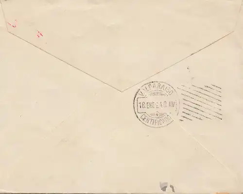 Chili: 1924: Valparaiso Registered letter