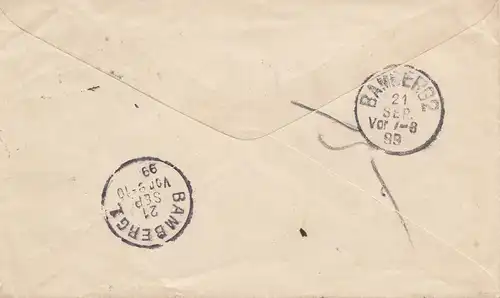 Chili: 1899: Registered Valparaiso to Bamberg/Germany