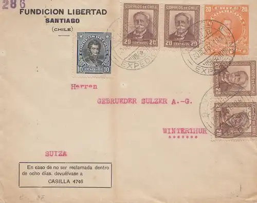 Chili: 1931: Fundicion Libertad Santiago to Winterhtur