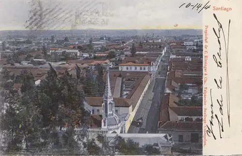 Chile: 1904: post card Santiago  to Toulon Sur Allier
