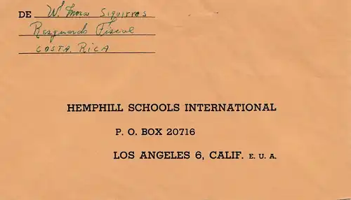 Costa Rica: 1954: Siquirres to Hemphill Schools Los Angeles
