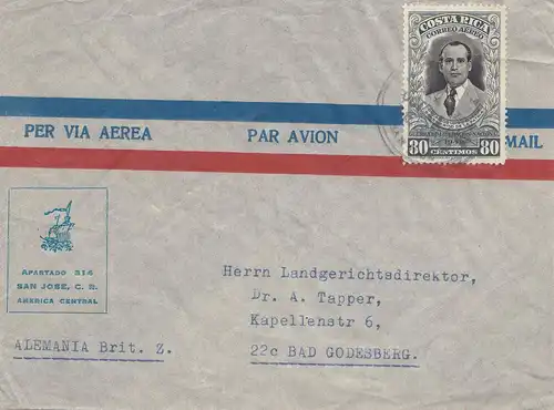 Costa Rica: 1948: per via Aera to Bad Godesberg
