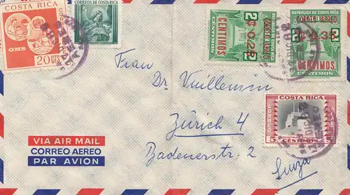 Costa Rica: 1982: Air Mail San Jose to Zürich