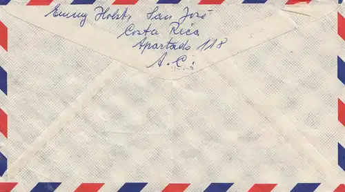 Costa Rica: 1982: Air Mail San Jose to Zurich