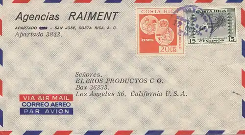 Costa Rica: 196x: Agencias Raiment San Jose to Los Angeles