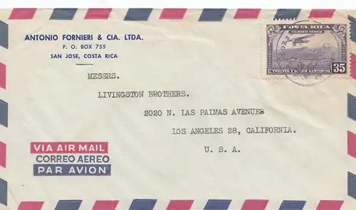 Costa Rica: 195x: Fornieri San Jose to Los Angeles