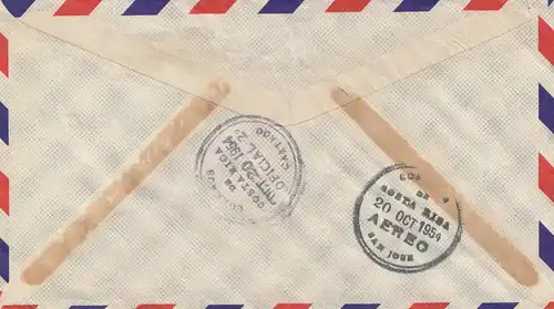 Costa Rica: 1954: Air Mail San Jose to Scranton