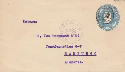 Costa Rica: 1909: San Jose to Hambourg