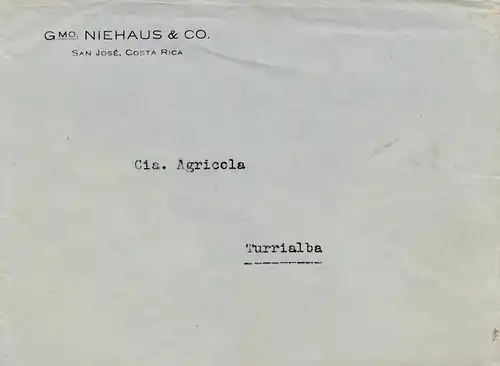 Costa Rica: letter Niehaus & Co to Turrialba