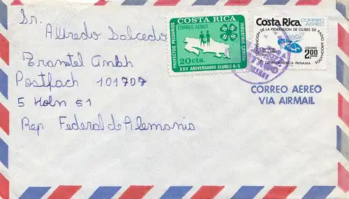 Costa Rica: 1977 letter to Cologne.