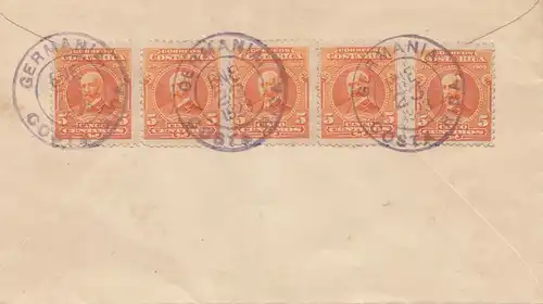 Costa Rica: 1923: Germania to Turrialba - Registered