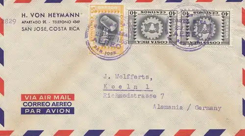 Costa Rica: 1955 von Heymann San Jose to Köln