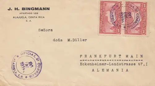 Costa Rica: 1939: San Jose - Francfort