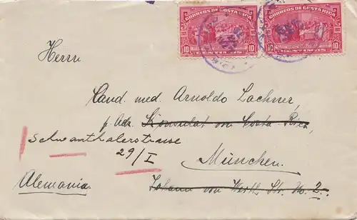 Costa Rica: 1927: letter to München - Feria de Viena