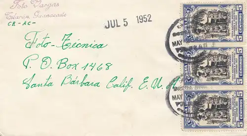 Costa Rica: 1952: Tilaran Guanacaste to Santa Barbara