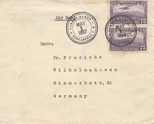 Costa Rica: 1937: Funtarenas to Wilhelmshaven