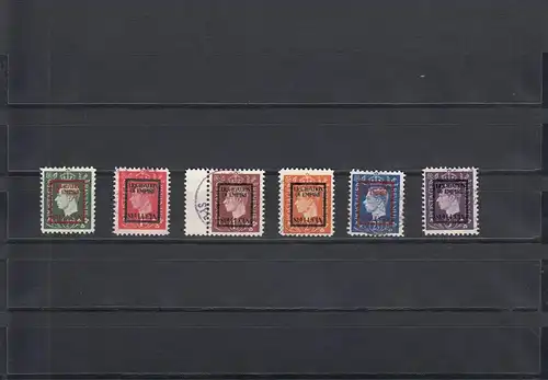 Kriegspropagandafälschungen: Michel Nr. 9-14, IVb, gestempelt, St. Lucia