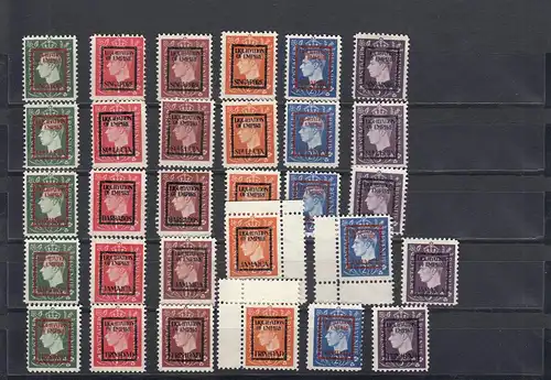 Kriegspropagandafälschungen: MiNr. 9-14, IVa-h, oG, Hosang - selten