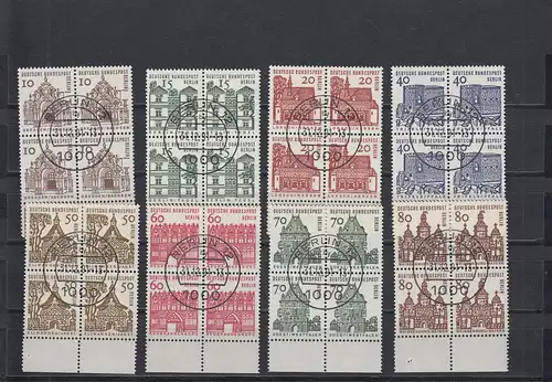 Berlin: MiNr. 242-49, gestempelt im Viererblock Berlin 12