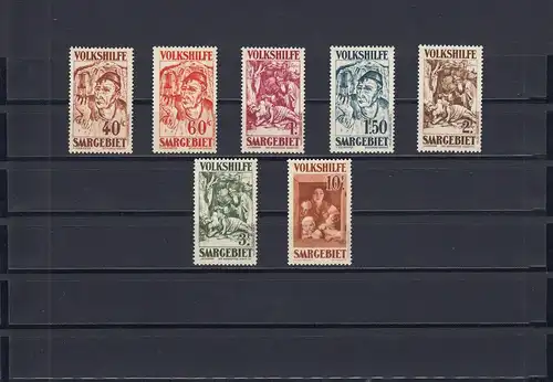 Saargebiet: Michel Nr. 144-150, postfrisch, BPP Attest