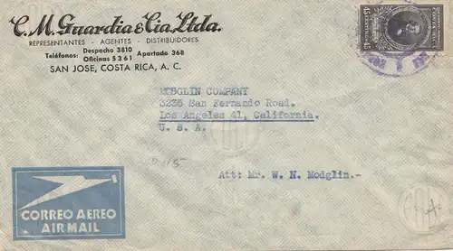 Costa Rica: 1947: San Jose to Los Angeles