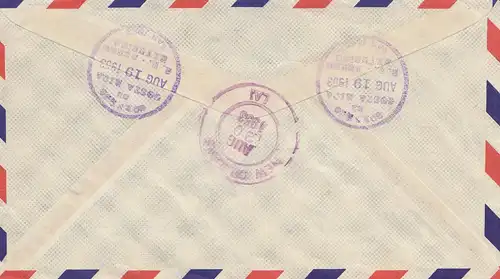 Costa Rica: 1953: Registered San Jose to New Orleans-2-LA.