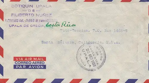 Costa Rica: 1951: Upala to Santa Barbara