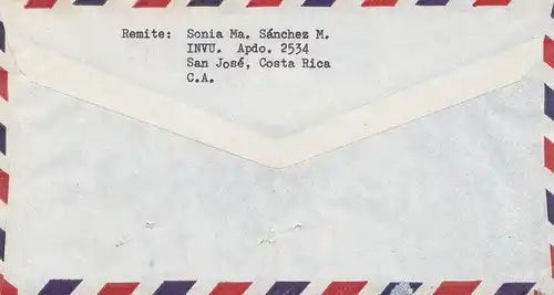 Costa Rica: 1970: air mail San Jose to Chicago