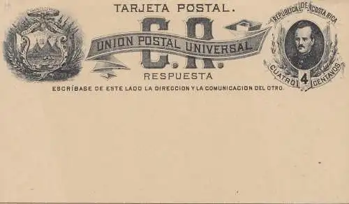Costa Rica: post card unused - Union Postal Universal