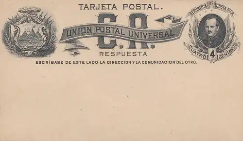 Costa Rica: 2x carte postale Union Postal Universal