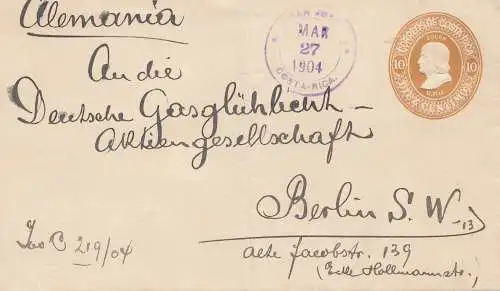Costa Rica: 1904: San Jose to Berlin - Gasglühlicht