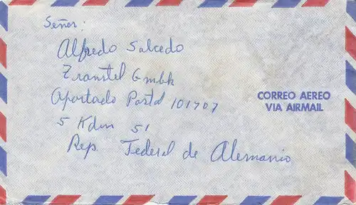 Costa Rica 1977 San Jose to Cologne air mail