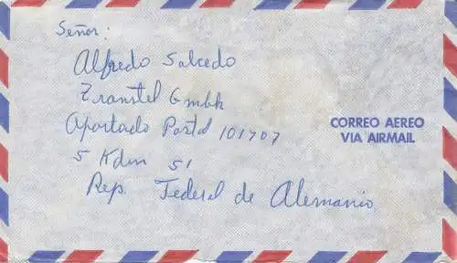 Costa Rica 1977 San Jose to Cologne air mail