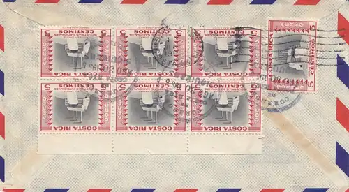 Costa Rica: 1955: air mail to Los Angeles