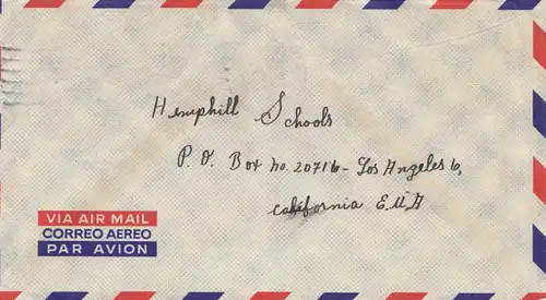 Costa Rica: 1955: air mail to Los Angeles