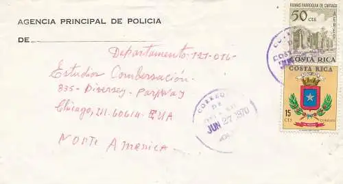 Costa Rica: 1970: Agencia Principal de Policie to Chicago